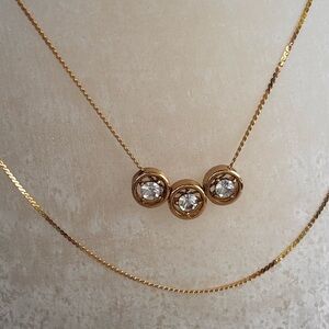 Elegant Gold Double Strand Pendant Necklace